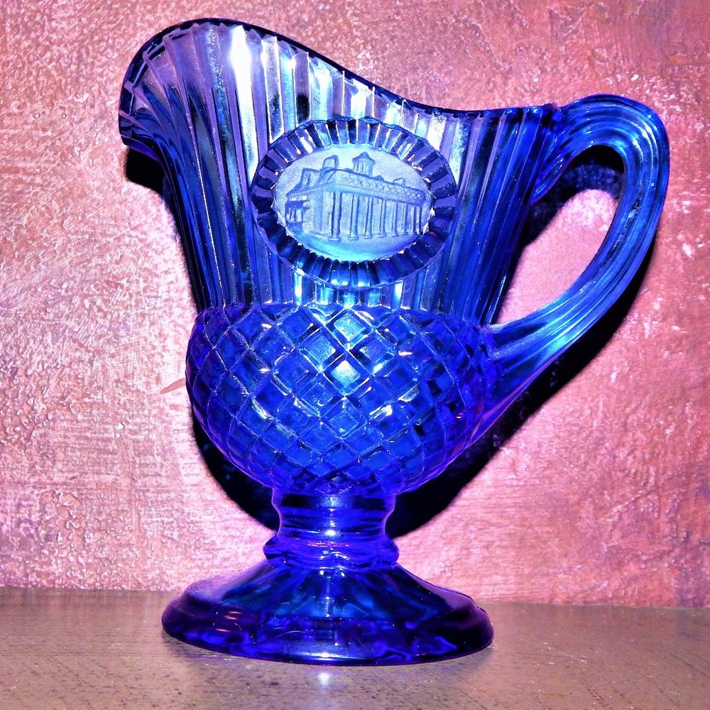 Vintage Avon Cobalt Blue WA Mt Vernon Creamer - Picture 6 of 8
